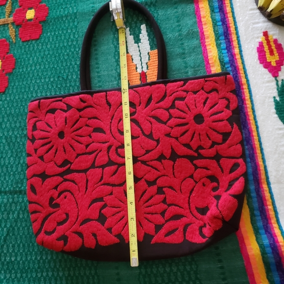 NWOT ♥️ RED Jalapa de Díaz, Oaxaca Mexican Satchel - Picture 11 of 12